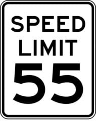 55 miles per hour is the maximum speed limit permitted in this area