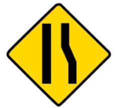 Number of lanes reduced ahead