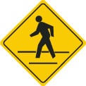 Pedestrian crosswalk - yield to people crossing Pedestrian crosswalk - yield to people crossing