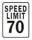 The maximum legal speed when this road is in good driving conditions is 70km/h