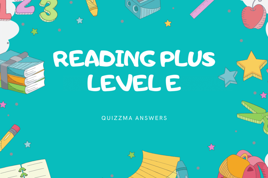 Reading Plus Level E answers