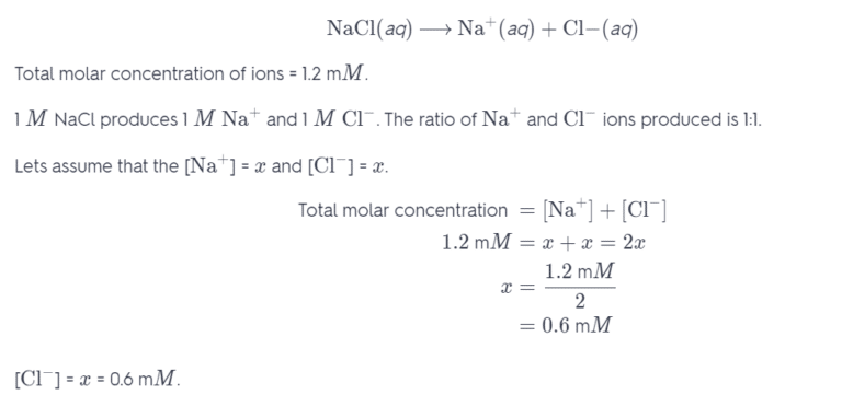 If The Solution Is NaCl aq What Is The Concentration Of Chloride Ion Quizzma