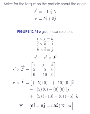 what is the torque on the particle about the origin?