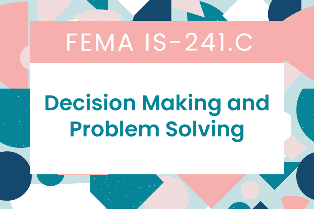 Decision Making and Problem Solving Answers