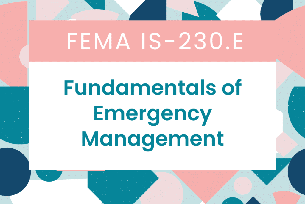 Fundamentals of Emergency Management