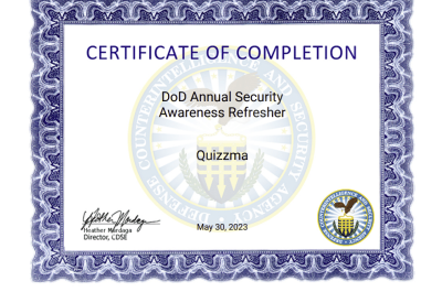 DOD Annual Security Awareness Refresher Answers