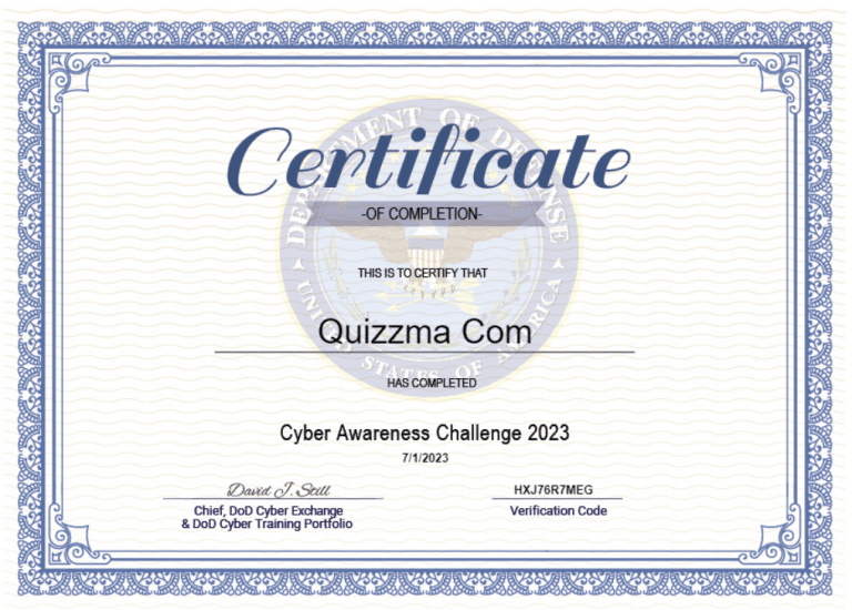 Cyber Awareness Challenge 2024 Answers » Quizzma