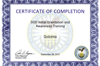 DOD Initial Orientation and Awareness Training Answers