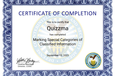 Marking Special Categories of Classified Information Answers