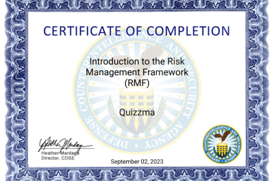 Introduction to the Risk Management Framework (RMF) Answers