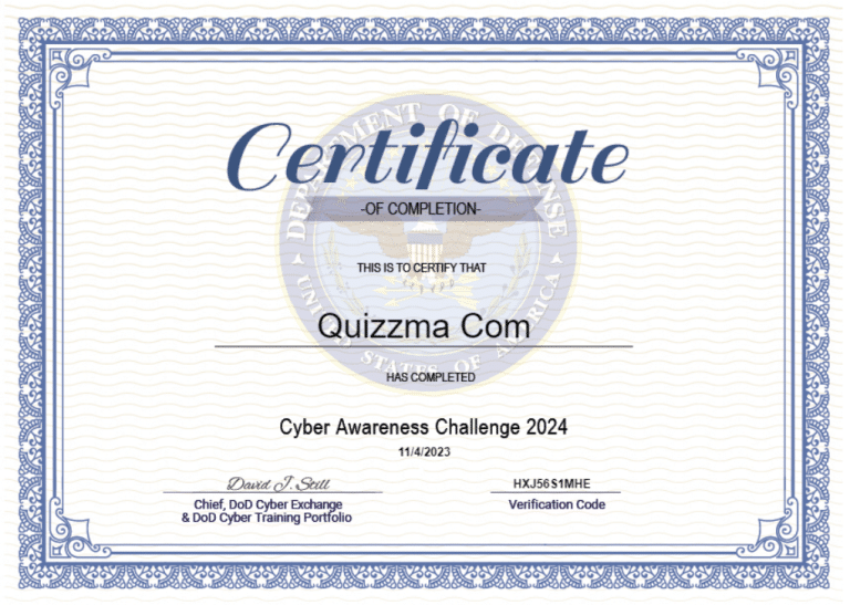 Cyber Awareness Challenge 2024 Answers » Quizzma