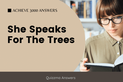 She Speaks For The Trees Achieve 3000 Answers