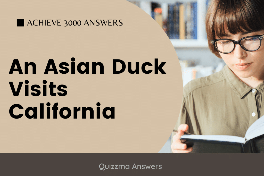 An Asian Duck Visits California Achieve 3000 Answers
