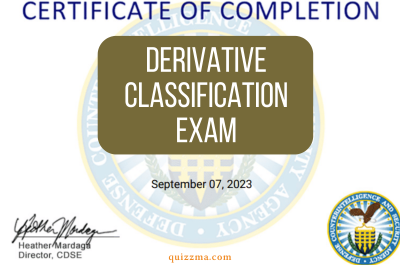 Derivative Classification Exam Answers