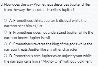 how does the way prometheus describe jupiter differ