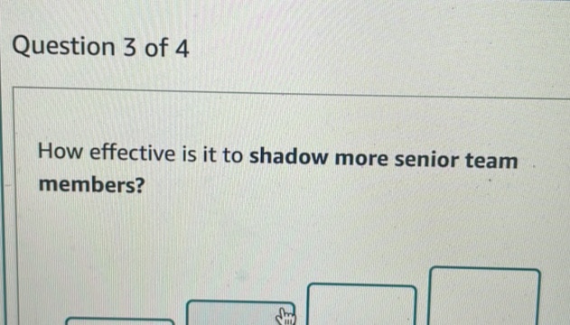 How effective is it to shadow more senior team members