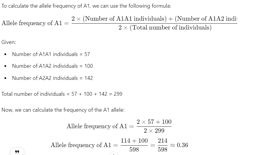 What is the allele frequency of A1