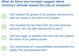 What do these two excerpts suggest about Victoria’s attitude toward her role as monarch?