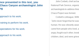 Based off evidence presented in this text, you could describe Chaco Canyon archaeologist John Corbett as having?