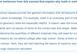 Choose the two sentences from this excerpt that explain why math is useful to masons.