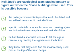 Neil Judd’s archaeological team studied pottery to figure out when the Chaco buildings were used. This is possible because