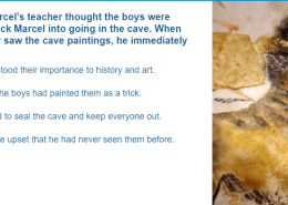 What did Marcel’s teacher do when he saw the cave paintings?