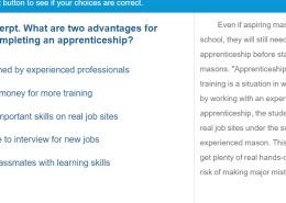 What are two advantages for masons of completing an apprenticeship?