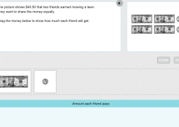 How can $40.50 be split equally between two friends?