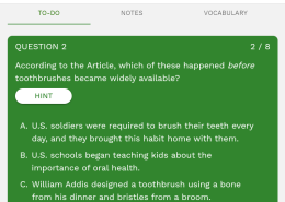 According to the Article, which of these happened before toothbrushes became widely available