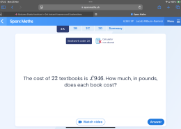 The cost of 22 textbooks is £946. How much, in pounds, does each book cost