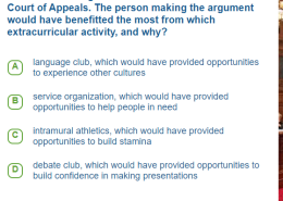 Which extracurricular activity would have benefitted the person making the argument the most, and why?