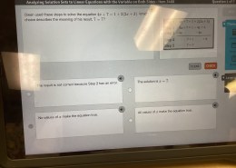 What is the meaning of the result 7 = 7 in Owen’s solution to the equation 4x + 7 = 1 + 2(2x + 3)?