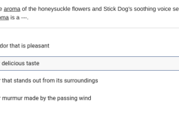 Something about the aroma of the honeysuckle flowers and Stick Dog’s soothing voice settled the other four dogs considerably. An aroma is a