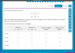 Determine solutions for ordered pairs and system of equations.