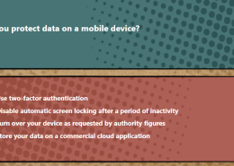 How can you protect data on a mobile device?