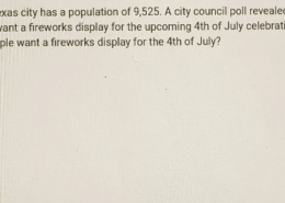 How many of the city’s people want a fireworks display for the 4th of July?