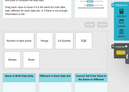 Compare two data sets using box plots.