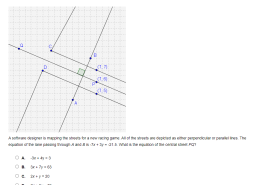 What is the equation of the central street PQ?