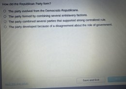 How did the Republican Party form?