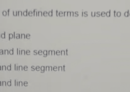 Which pair of undefined terms is used to define a ray?