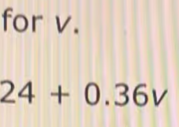 Solve for v