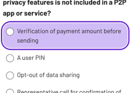 Which of the following safety and privacy features is not included in a P2P app or service?