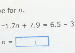 Solve for n