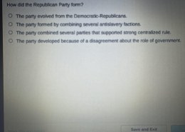 How did the Republican Party form?