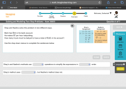 Shay’s method uses operations involving variables, but Nadine’s method does not