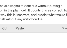 Why is it incorrect to continue a simulation without putting a mitochondrion in the plant cell, and what would happen to the plant cell without any mitochondria?