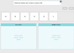 Determine whether each number is a factor of 60