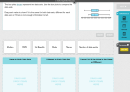 Comparing two data sets using box plots.