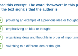 The author’s purpose when using the word “however”