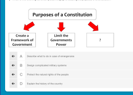 Which of the following items completes the graphic detailing the purposes of a constitution.